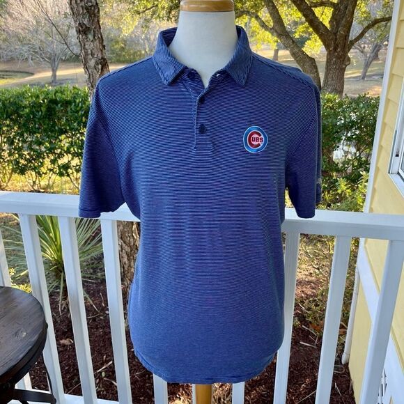 Tommy Bahama Striped Chicago Cubs Polo Shirt. Size XL - Picture 2 of 9